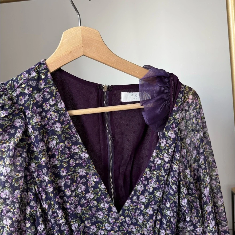 Astr Purple Floral Maxi Dress M - Picture 13 of 13
